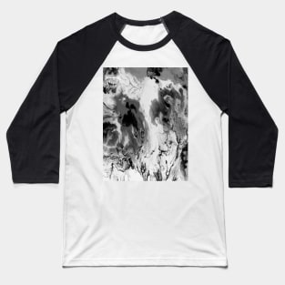 modern preppy abstract  marble black and white watercolor Baseball T-Shirt